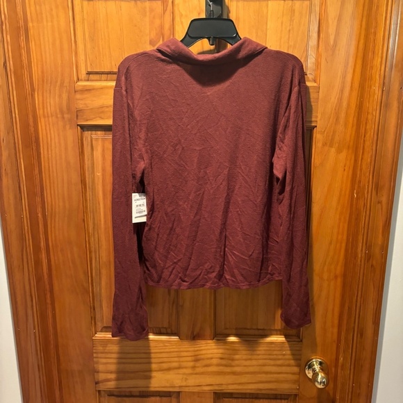 Open Edit Cozy Knit Lounge Top in Brown Raisin Medium NWT - Picture 3 of 7